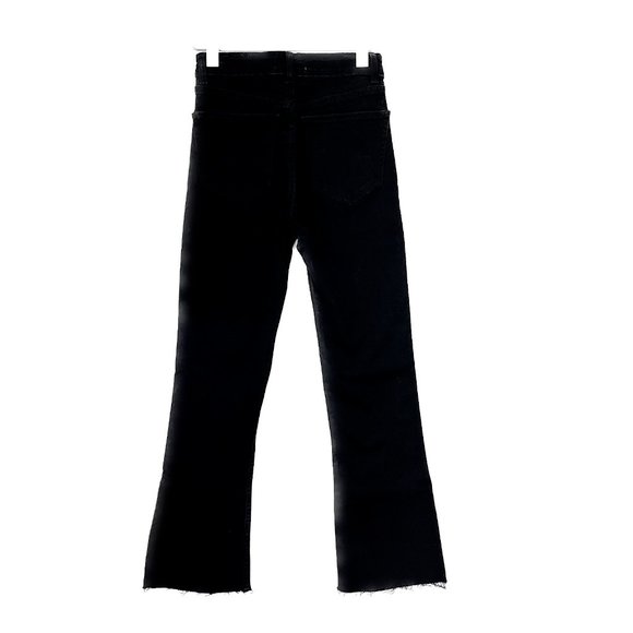 Zara High Waisted Boot Cut Black Denim Jeans SIZE 02 - Picture 2 of 5